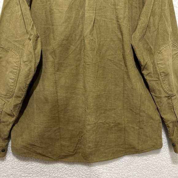 Eddie Bauer Tan Shirt Mens L Large TL Heavy Corduroy Elbow‎ Patch Classic Fit - Picture 10 of 14